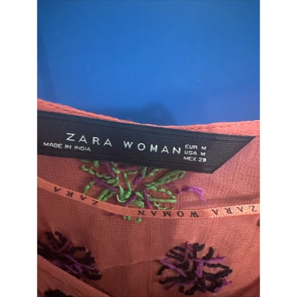 ZARA Woman Handmade Jeweled Embellished Maxi Dress Orange Yellow Size USA medium - Picture 2 of 16